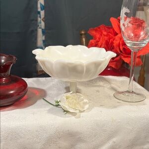 Elegant White Pedestal Bowl